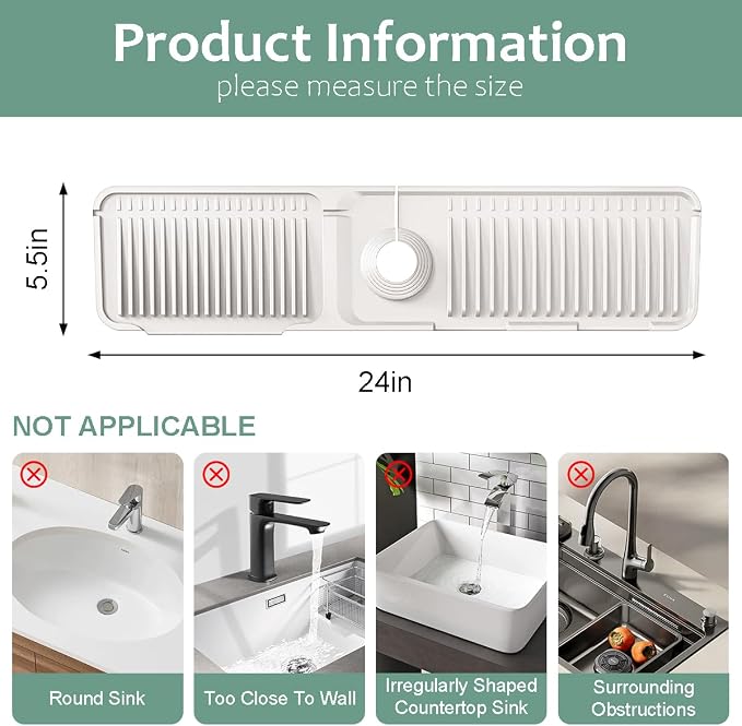 24 Inch Upgraded Draining Mat Folding faucet Mat - Image 2