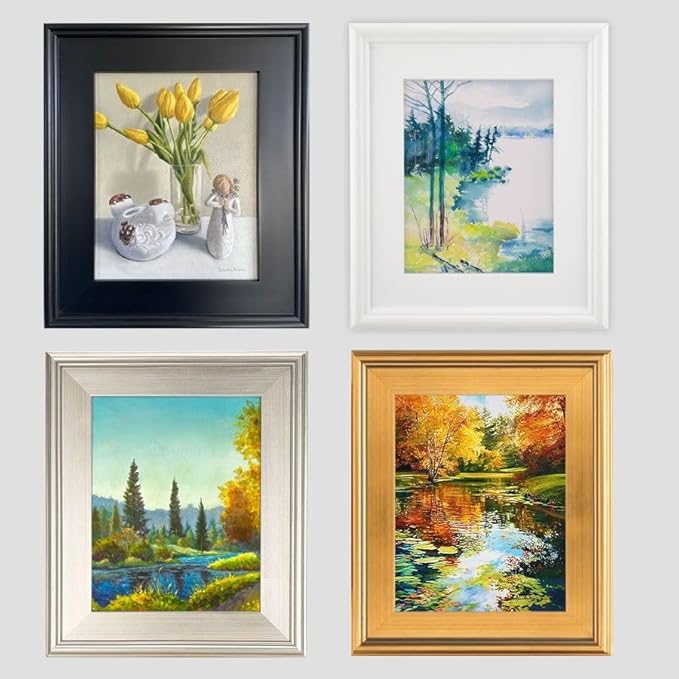 Creative Mark Plein Air Style Frame, Hand Leafed Gold, 6x8-2.75" Wide Moulding with 1/2" Rabbet Depth, Open Back W/O Glazing, Museum Quality, For Art Panels, Stretched Canvas, Pictures & More