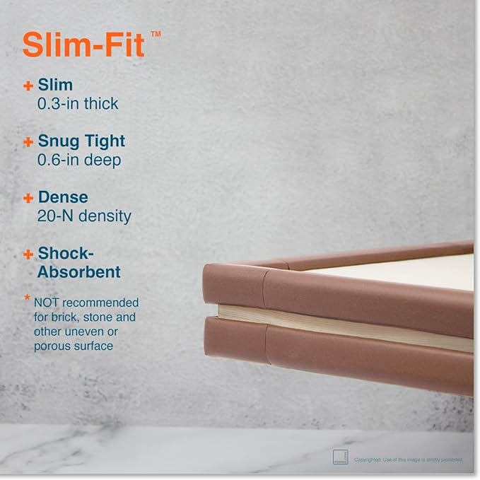Roving Cove Slimfit Corner Edge Protector for Baby Proofing (Small 18ft Edge 8 Corners), Furniture Safety Bumper Guard, Soft NBR Rubber Foam, 3M Adhesive, Coffee Brown