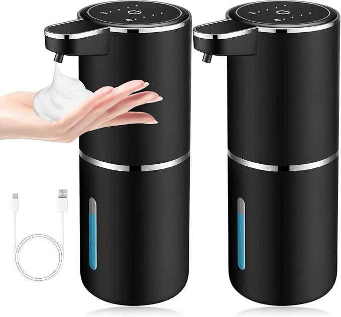 VZZNN 2 Pack Automatic Soap Dispensers, 12.8oz/380ml USB Touchless Automatic by VZZNN