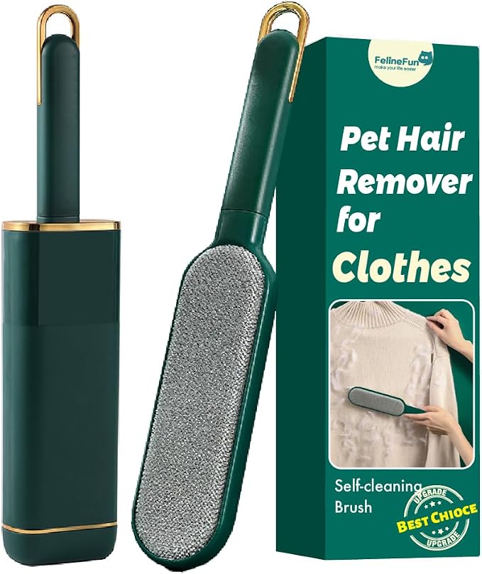 FelineFun Pet Hair Remover for Clothes, Reusable Self-Cleaning Lint Brush | by FelineFun
