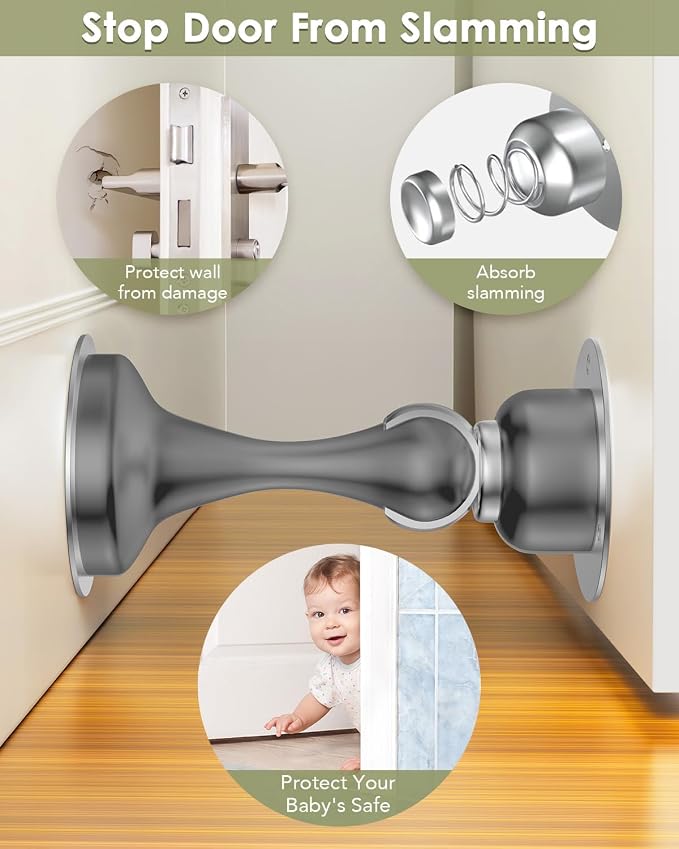 Door Stoppers Magnetic Door Catch, Stainless Steel Magnetic Door Stop 2 Pack - Image 4
