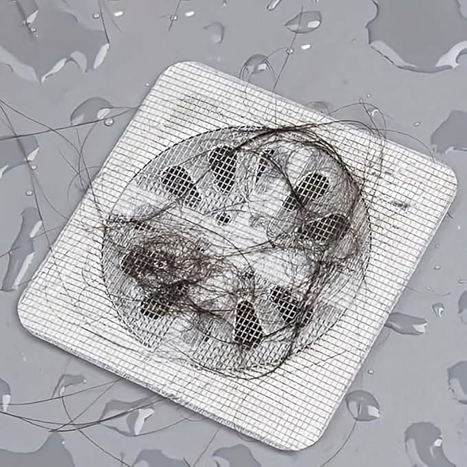 20 Pcs Disposable Shower Drain Hair Catcher Mesh Stickers | Bathroom Drain Trap - Image 3