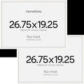 Homeforia 19.25x26.75 White Wood Puzzle Frame, High End Oak 19.25 x 26.75 Frames without Mat, Wooden 26.75x19.25 Picture Frames for Wall, 19.25by26.75 Poster Frames, Tempered Glass, Wall Kit, Set of 2