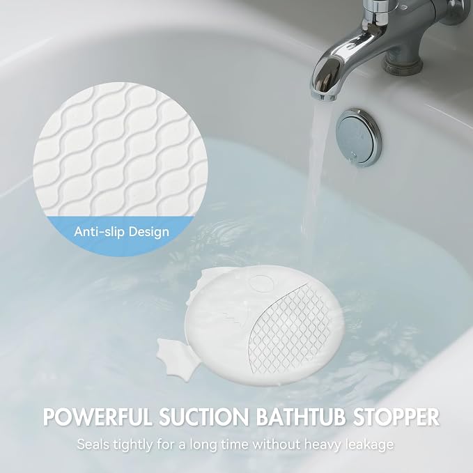 TRAPMATE Bathtub Drain Stopper, Patented 5.9" Suction Tub Plug Drain Cover - Image 2