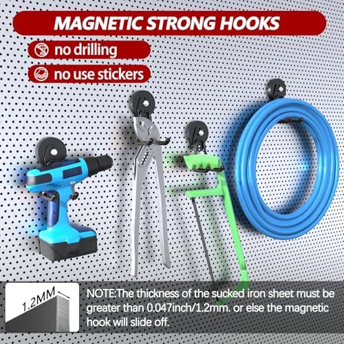 3-H Heavy Duty Magnetic Hooks, Large Magnet Hooks, 2 Pack Black - Image 4