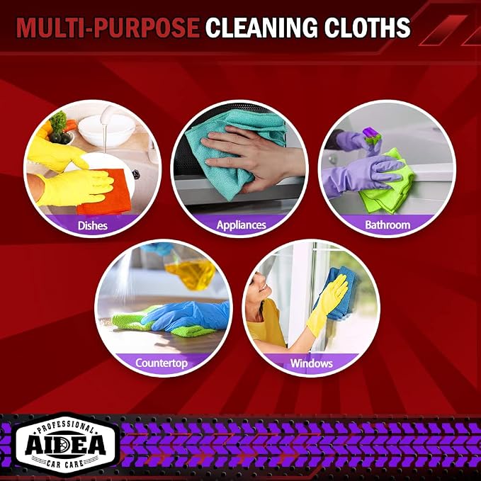 AIDEA Microfiber Cleaning Cloth-50PK, Microfiber Towels - Image 7