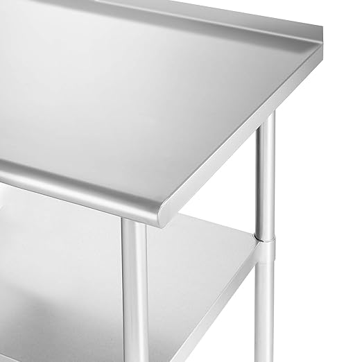 GRIDMANN Stainless Steel Table 30 in. x 24 in., NSF Commercial Kitchen Prep & Work Table w/Backsplash and Wheels