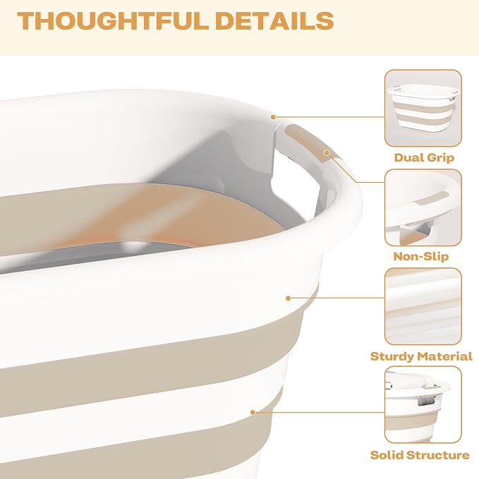 OOAMBB 43L Collapsible Plastic Laundry Baskets - Image 6