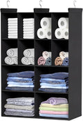 4 Tier Hanging Closet Organizer, 12 Compartments Dual Row Storage, 3 Sturdy by Ofiray-home