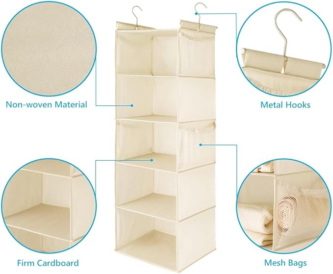 MAX Houser 5 Tier Hanging Closet Organizer - Image 5