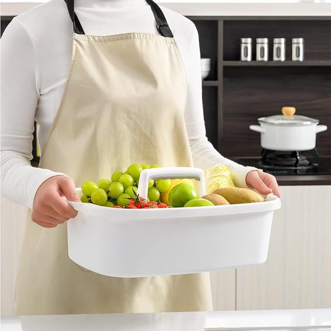 Large Cleaning Supplies Caddy Portable Shower Caddy Basket White 2 Pack - Image 3