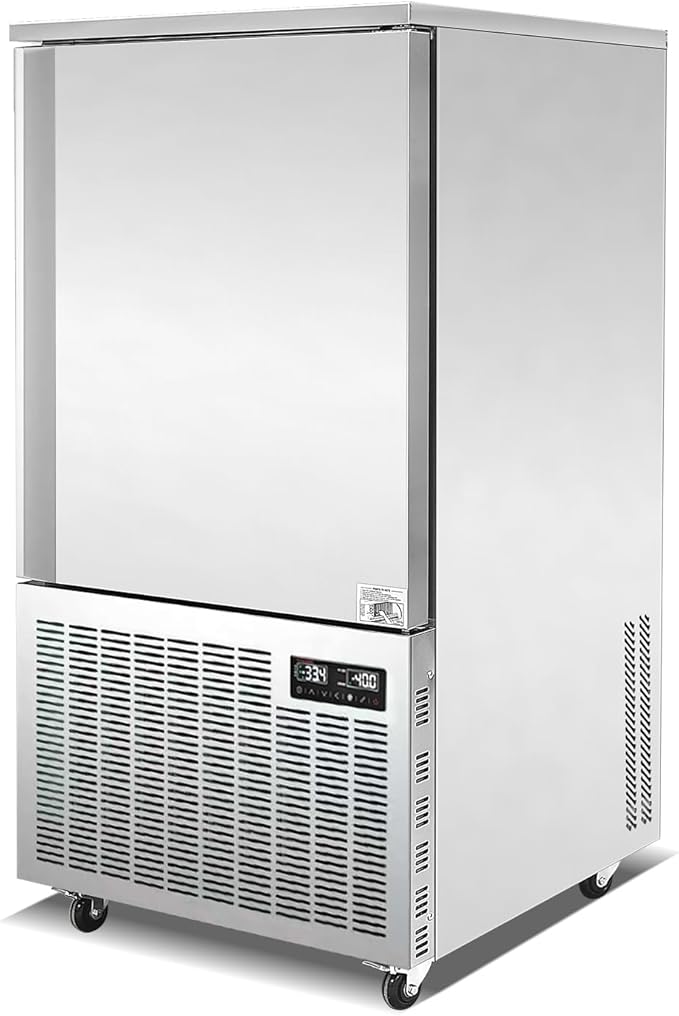 Kolice Commercial Heavy Duty 10 Trays Blast Chiller & Freezer with Food Probe, Lowest temp: -40°F, for Restaurants,Bakerys,Hotels to Preserve Ice Cream,Sea Food,Chicken,Dumpling,Beef,Dough,etc