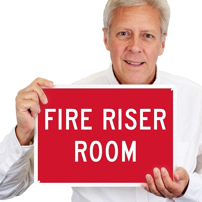 "Fire Riser Room" Sign By SmartSign | 10" x 14" Aluminum