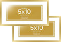 Homeforia 5x10 Business License Frame Gold, High End Metal 5 x 10 Document Certificate Frames with Mat 4x9, 5by10 Professional License Frame for Wall or Tabletop, Tempered Glass, Wall Kit, Set of 2