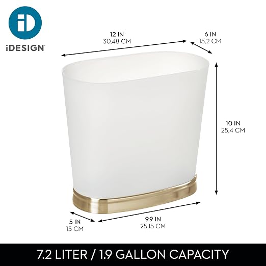 iDesign Slim Bathroom Trash Can, Small Plastic Garbage Can - Image 4