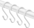 Metal Shower Curtain Hooks，Set of 12 Rings，Rust Resistant S Shaped Hooks Hangers by UNCONSIL