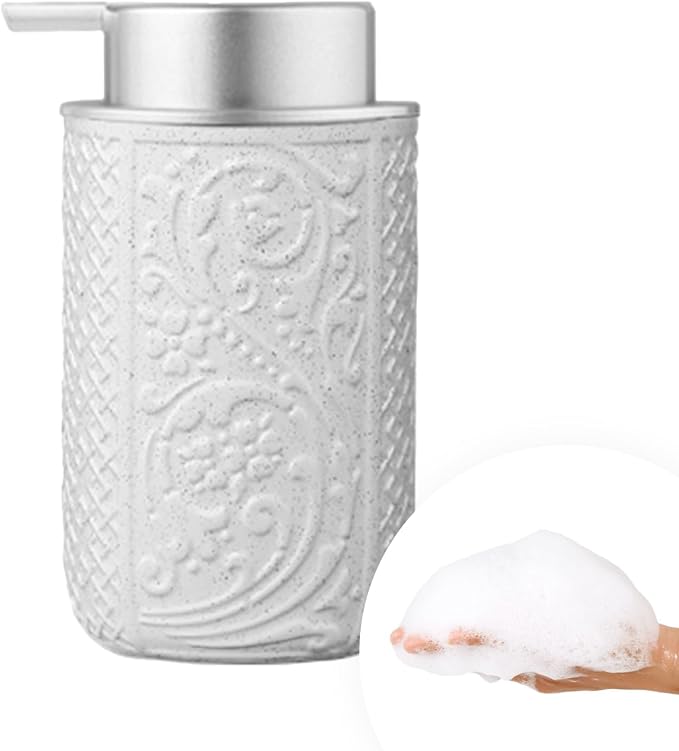 Ceramic Beige Foaming Soap Dispenser, 12OZ/350ML Empty Foam Hand Soap Dispenser by QQStudio