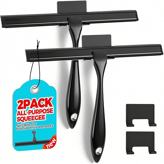 2pcs Shower Squeegee for Glass Doors by ALFLOD