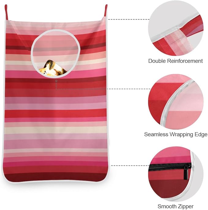 2PCS Hanging Laundry Hamper Bag Over the Door Laundry Hamper Wall Hamper Large - Image 6