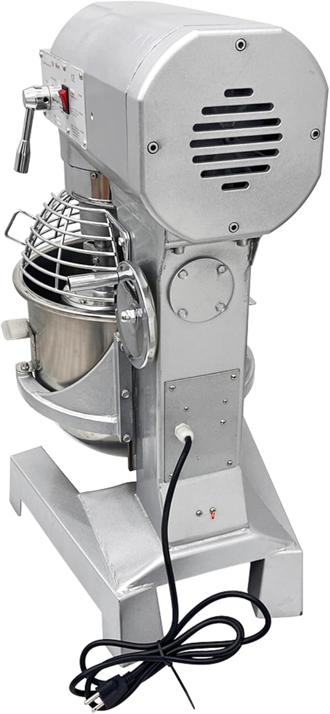 TECHTONGDA Commercial Stand Food Mixer, 20L Dough Mixer Machine, 3-Speed Adjustable Heavy Duty Electric Food Mixer, Dough Kneading Machine with Stainless Steel Bowl, Dough Hook Whisk Beater Included
