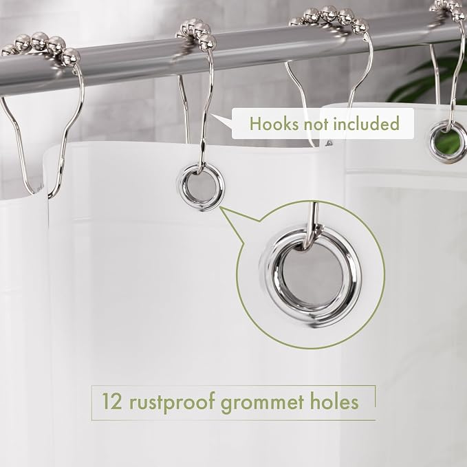AmazerBath Shower Curtain Liner, 72x72 Plastic Frosted Shower Liner, Cute PEVA - Image 3