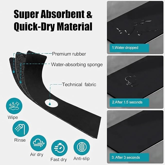 Cuttable Kitchen Sink Faucet Mat: 30" Lx5.5 W Splash Guard - Image 6