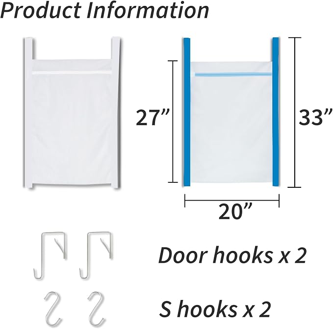 Over Door Large Mesh Laundry Hamper Bag - Image 3