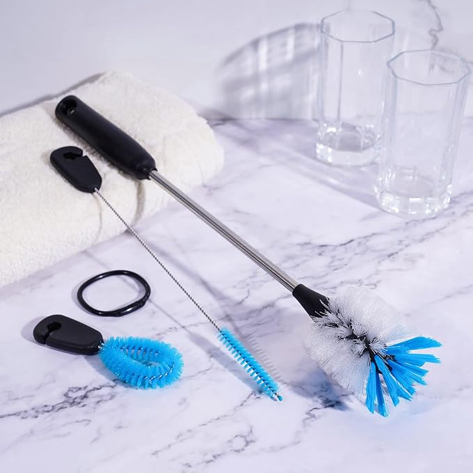 MOSOLAN 3-in-1 Water Bottle Brush and Straw Cleaning Set, Flat Head | Non-Silp - Image 5