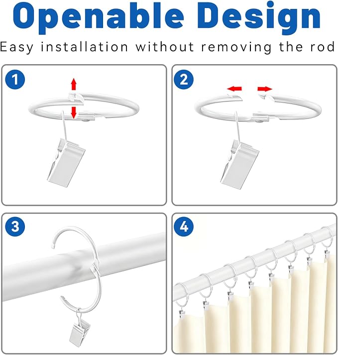 24 Pack 2 Inches Openable Curtain Rings - Image 4