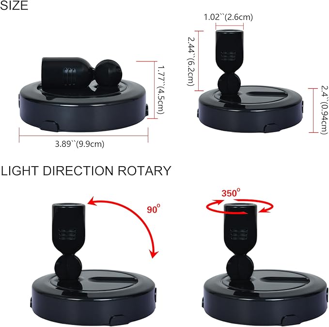Battery LED Spotlight, Indoor Spotlights, Battery Powered Spot Lights with Remote, Up Lighting for Plants, Picture Light for Wall Art Display Dartboard Painting Artwork Accent-2Pack