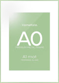 Homeforia A0 Poster Frame Sage Green, High End Metal A0 Large Picture Frames with Mat A1 Photo, 33.1 x 46.8 Frames Matted to 23.4 x 33.1 Print, 33.1x46.8 Thin Frame, Tempered Glass, Wall Kit, Set of 1