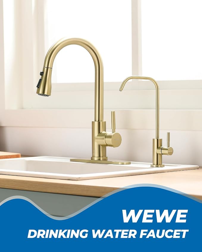 WEWE Water Filter Faucet for RO System, Non-Air Gap, 360° Swivel, Fits RO - Image 2