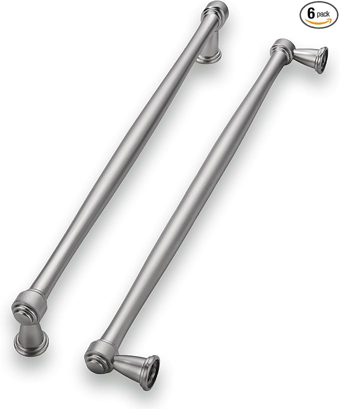 khtumeware 6 Pack 10 Inch(256mm) Brushed Satin Nickel Cabinet Pulls Kitchen Cabinet Handles Cabinet Hardware for Cupboard Drawer Handles Dresser Pulls