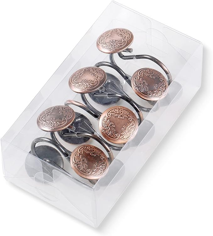 Chictie Bronze Shower Curtain Hooks Rings-Oil Rubbed Decorative Shower Curtain - Image 7