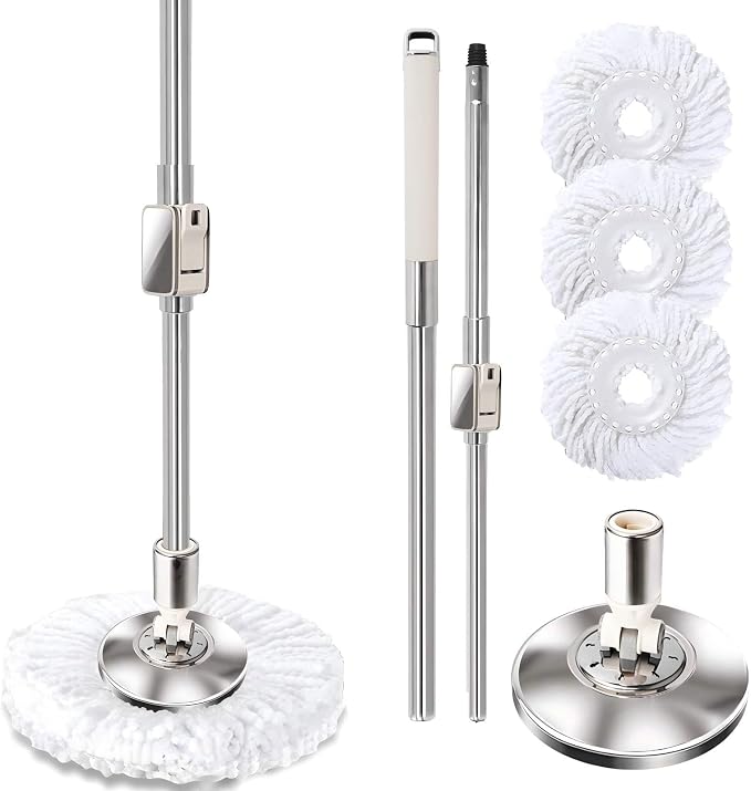 Replaceable Handle for Rotating mop, 360° Rotation Adjustment, Wet Dusting Mop by Unknown