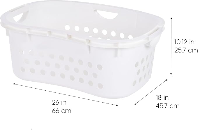 IRIS USA Laundry Basket, 51L Plastic Hip Hold Hamper, 4 Pack, 1.5 Bushel - Image 3