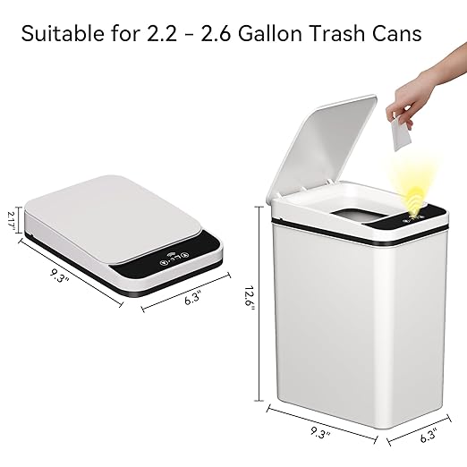 Replacement Trash Can Lid Compatible with 2.2 x 2.6-Gallon Sensor Trash Can Battery Powered White