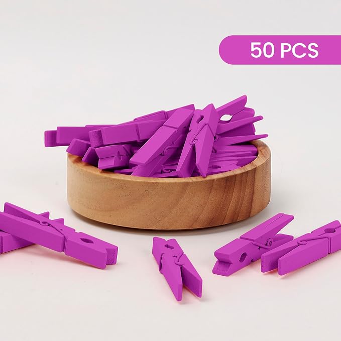 50PCS Colored Wooden Clothespins 2.9 Inch Color Clothes Pins - Image 3