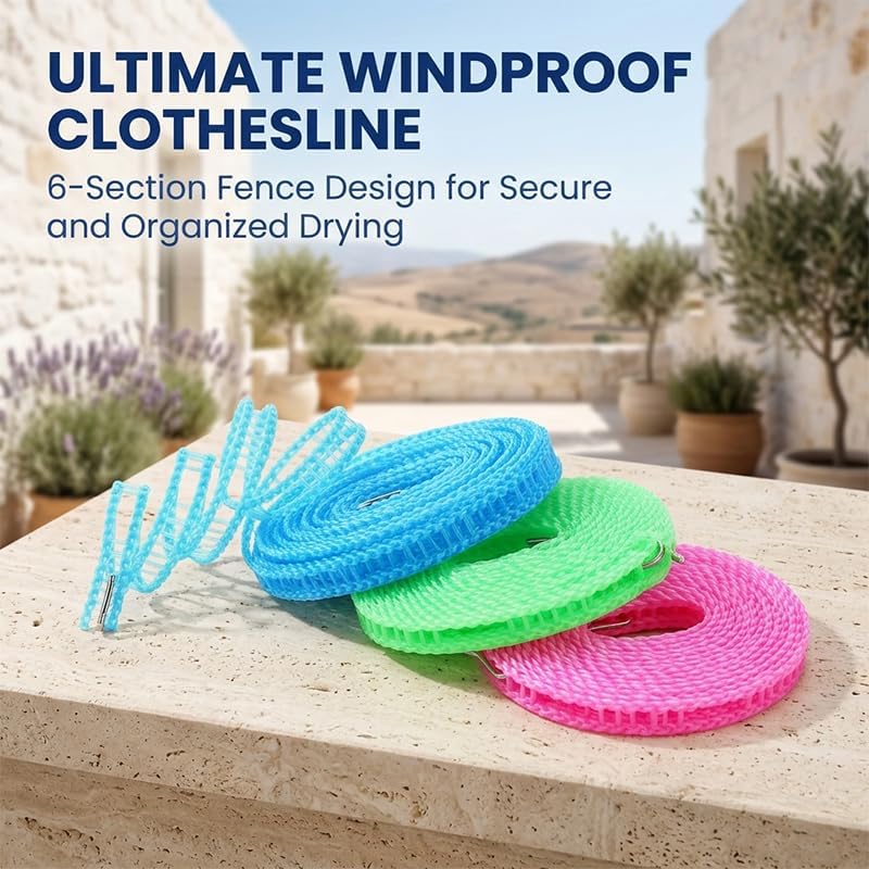 2026 Upgrade 3 PCS Windproof Clothesline - Image 2