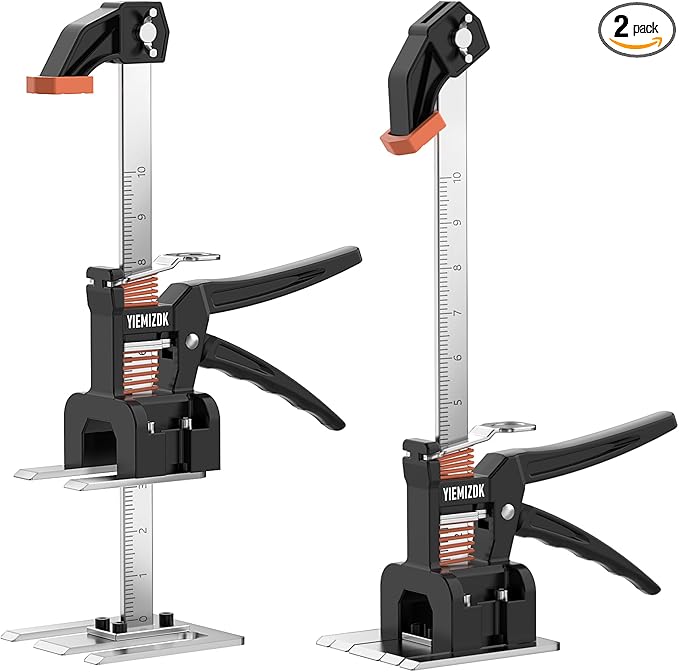 Labor-Saving Arm Jack Two-Piece Set for Wall Tile Positioning, Doors, Windows, Cabinets, Installation, Furniture Lift, Drywall Lift, Lift Tools (15.7) (Black, 14)