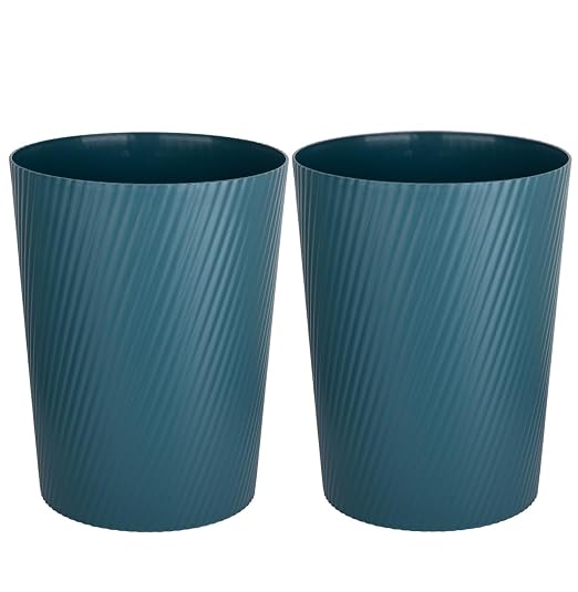 Small Bathroom Trash Can Wastebasket Garbage Can, Bluish Green, 2 Pack | by UUJOLY