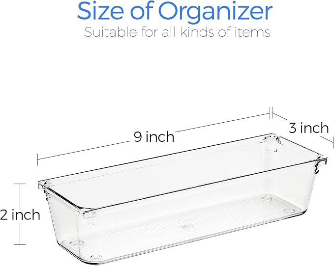 Ravinte 6 Pack Drawer Organizer, Non-Slip Pads, - Image 3