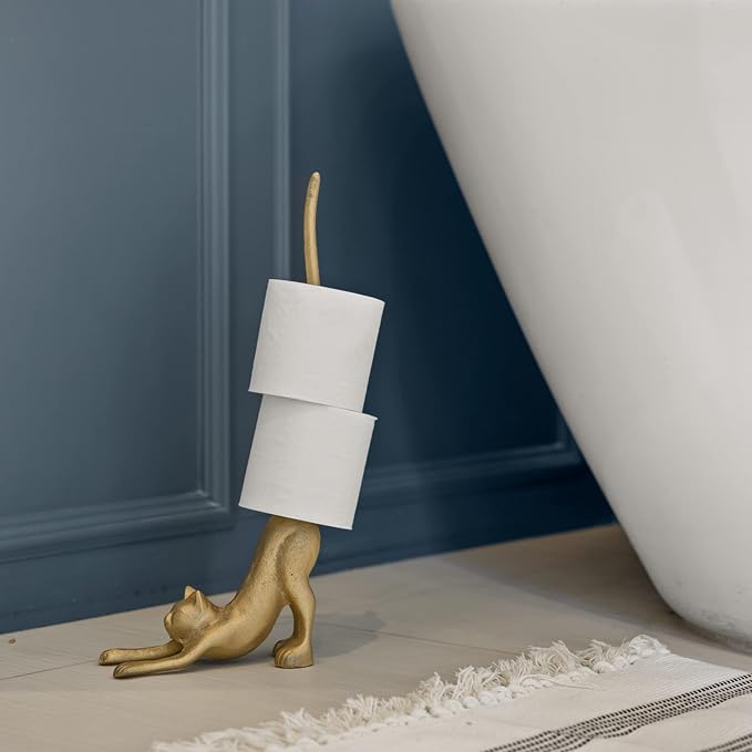 WallCharmers Gold Paper Towel Holder, Metal Toilet or Kitchen Paper Holder - Image 8