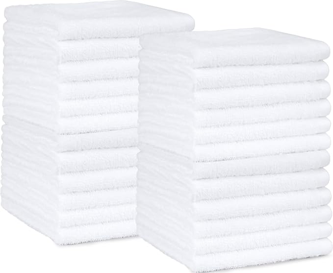 Amazon Basics Highly Absorbent, Fast Drying 100% Cotton Washcloths by AmazonBasics