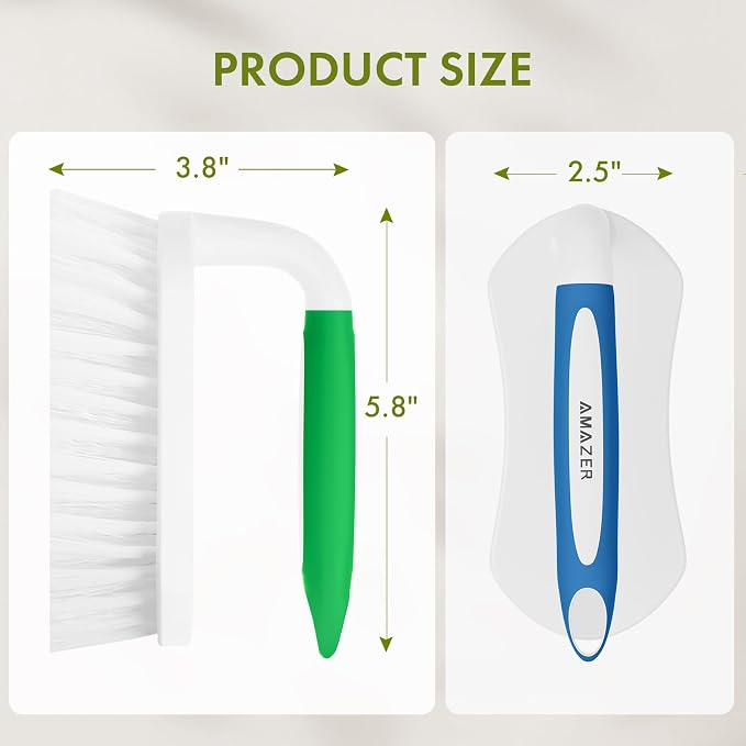 Scrub Brush for Cleaning Comfort Grip Shower Scrubber Flexible Stiff Bristles - Image 2