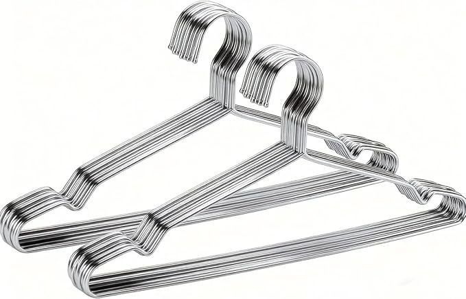 Hangers 20 Pack Coat Wire Hangers Heavy Duty Stainless Steel Clothes Hanger by SeropyDirect
