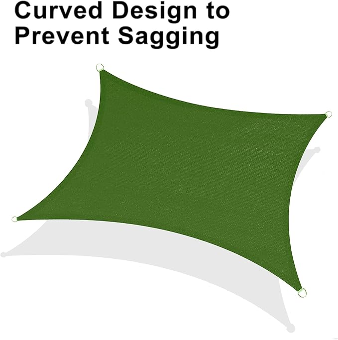 LOVE STORY Custom Size 10' x 12' Piquant Green Sun Shade Sail Canopy Commercial Rectangle Sail Shade Fabric for Patio Garden Backyard Pool (Customized)