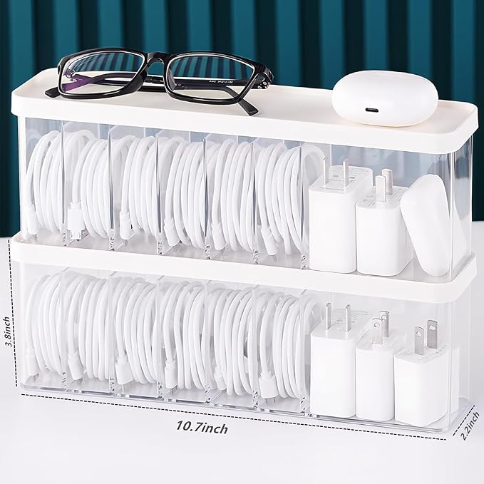 Charger Cable Cord Storage Organizer Box - Image 2