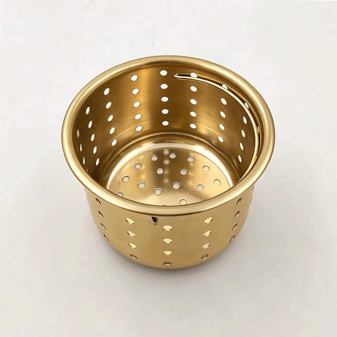 Kitchen Sink Drain Basket Only, 3-inch Basket Gold - Image 2